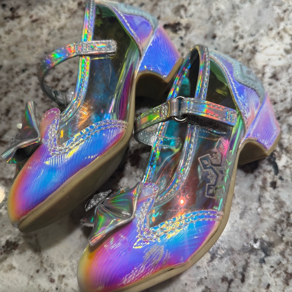 Frozen little Kids Silver Shoes with Bow 9T - Picture 5 of 11
